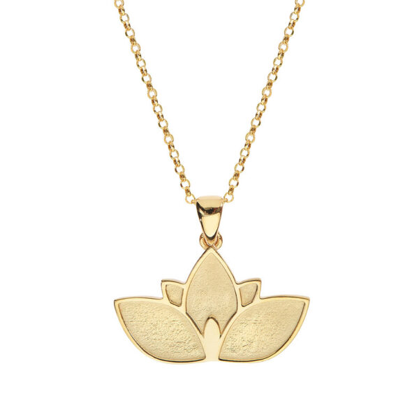 14K gold Lotus pendant with gold chain