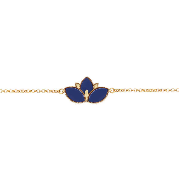 Lotus Lucky Charm 2025 Bracelet in 14K Gold with Lapis