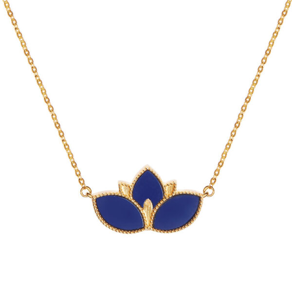Lotus 2025 Lucky Charm Necklace in 14K Gold with Mother of Pearl