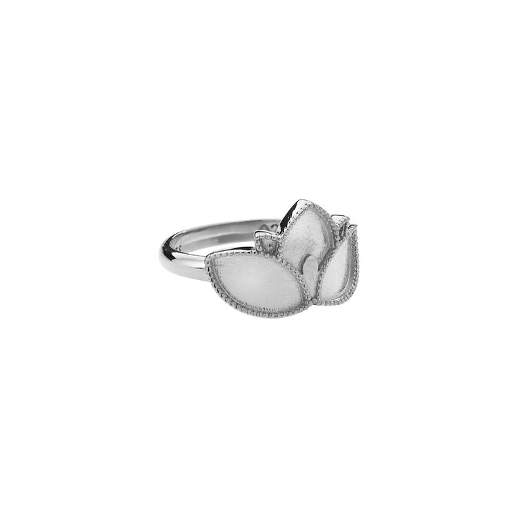 Handmade Lotus ring crafted from 925 platinum-plated silver - Image 2