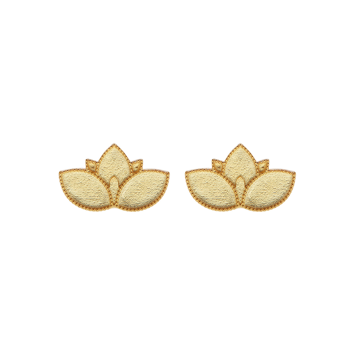 Handmade Lotus earrings crafted from 925 gold-plated silver.